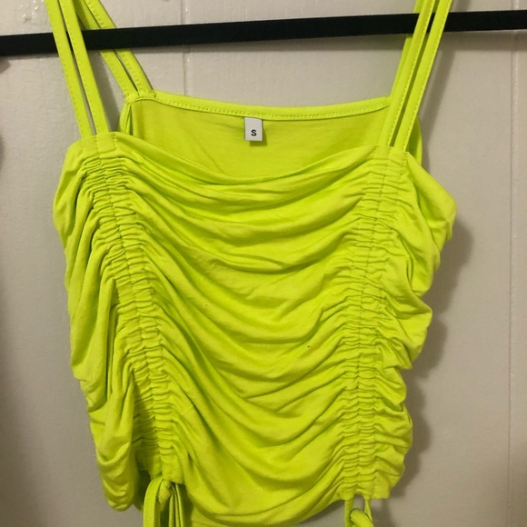drawstring ruched crop cami top